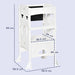 Kids Step Stool with Blackboard and Lockable Handrail for Kitchen Counter White by HOMCOM