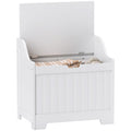 White Wooden Storage Chest with 61L Capacity for Home Organisation