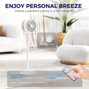 White Pedestal Air Circulation Fan with Oscillating Function and Adjustable Height by HOMCOM