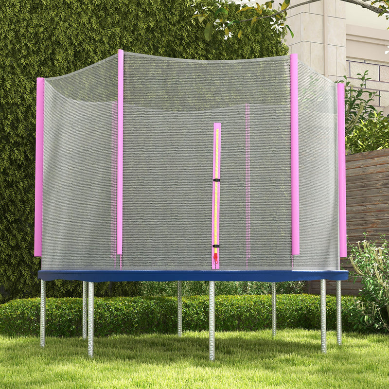 Pink 10ft Trampoline Net Replacement with Zip Entrance and 6 Pole Covers by Outsunny AOSOM