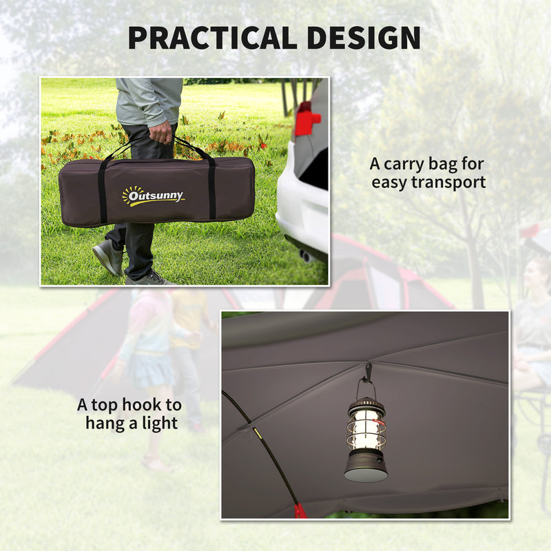 6 Man Family Tent with Two Bedrooms and Spacious Living Area Waterproof Grey