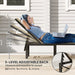 Set of 2 Adjustable Reclining Sun Loungers in Khaki For Outdoor Comfort by Outsunny