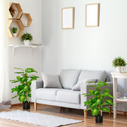 Set of 2 Artificial Evergreen Trees in Nursery Pots for Indoor or Outdoor Decor Green