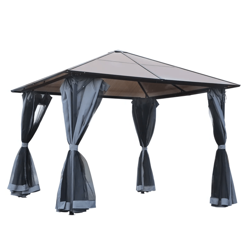 Metal Frame Hard Top Gazebo, Stylish Hot Tub Shelter