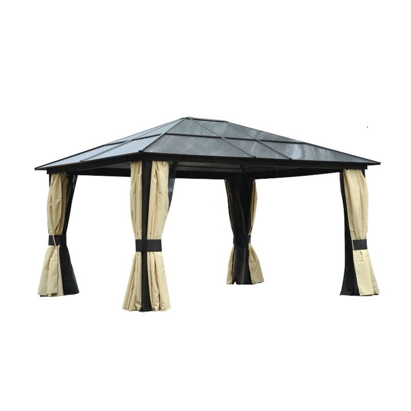 Polycarbonate Hardtop Gazebo, Stylish Garden Pavilion, 4x3.6m