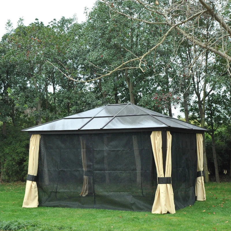 Polycarbonate Hardtop Gazebo, Stylish Garden Pavilion, 4x3.6m