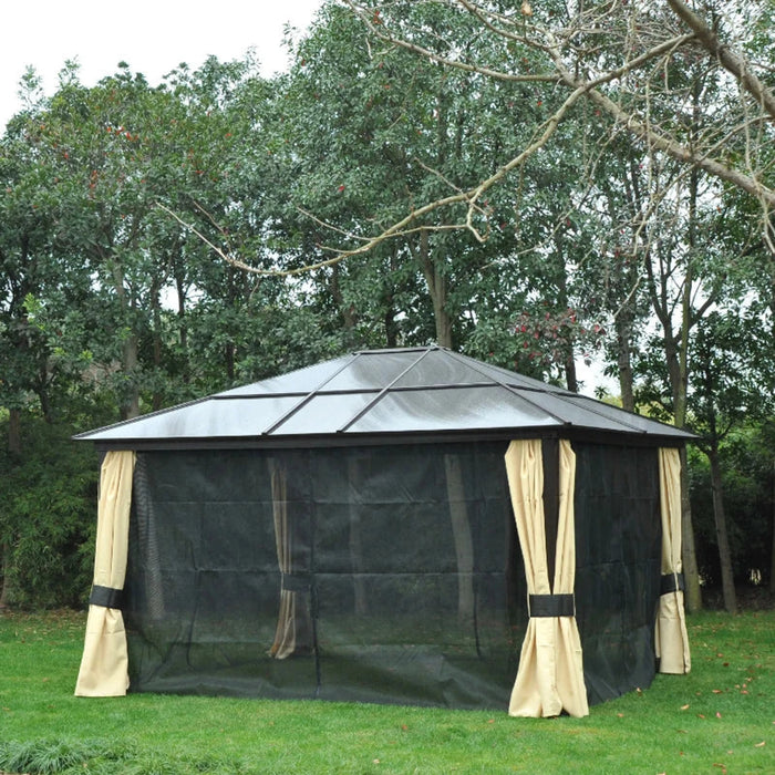 Polycarbonate Hardtop Gazebo, Stylish Garden Pavilion, 4x3.6m