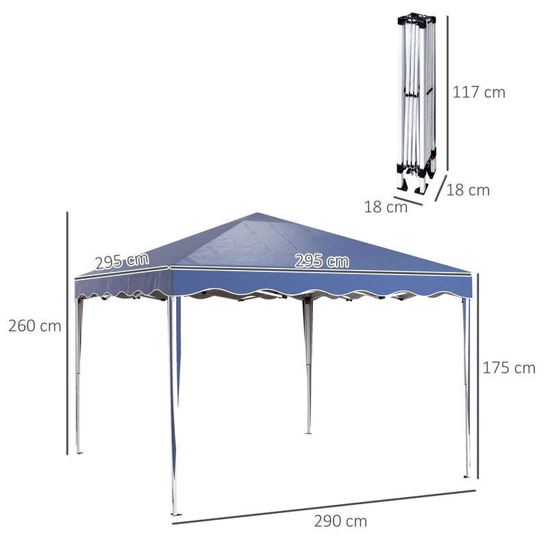 Pop Up Gazebo, 3x3m - Blue