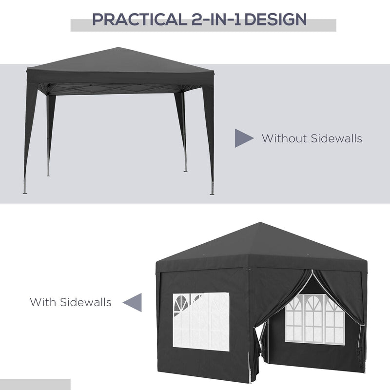Pop Up Gazebo With Sides, 3x3m