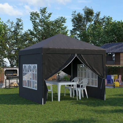 3x3m Pop Up Gazebo With Sides For Outdoor Events Outsunny