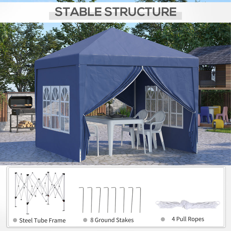 Pop Up Gazebo With Sides, 3x3m