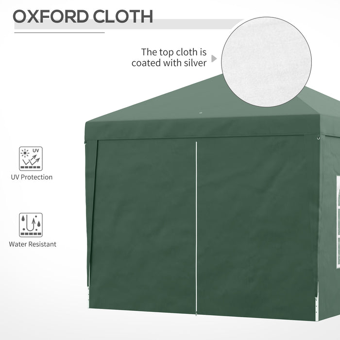 3x3 Pop Up Gazebo With Sides, Green