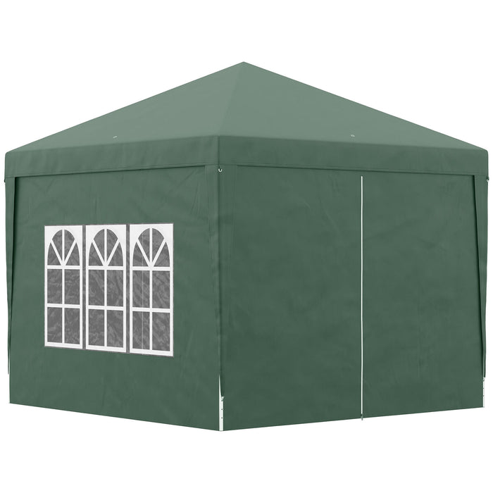 3x3 Pop Up Gazebo With Sides, Green