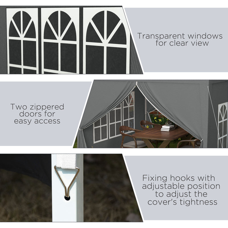 Pop Up Gazebo With Sides, 3x3m