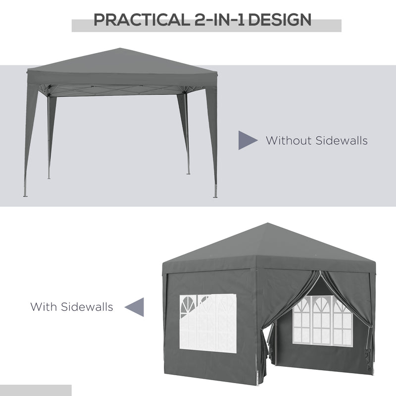 Pop Up Gazebo With Sides, 3x3m