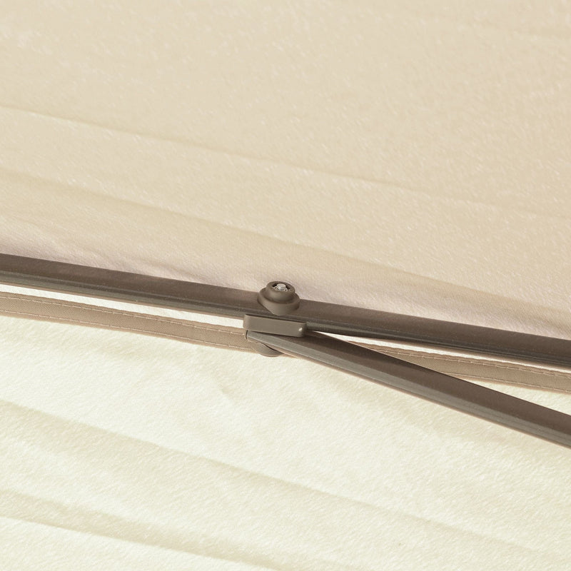 Close-up of the beige PA-coated Oxford canopy fabric weave