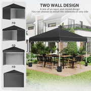 Image of a black 3m x 3m Pop Up Gazebo With Sides