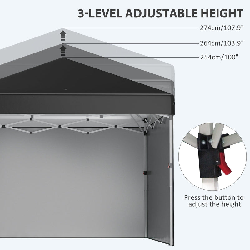 Image of a black 3m x 3m Pop Up Gazebo With Sides