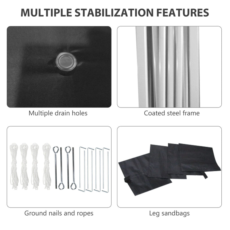 Image of a black 3m x 3m Pop Up Gazebo With Sides