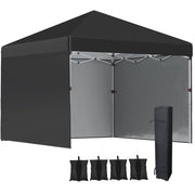 Image of a black 3m x 3m Pop Up Gazebo With Sides