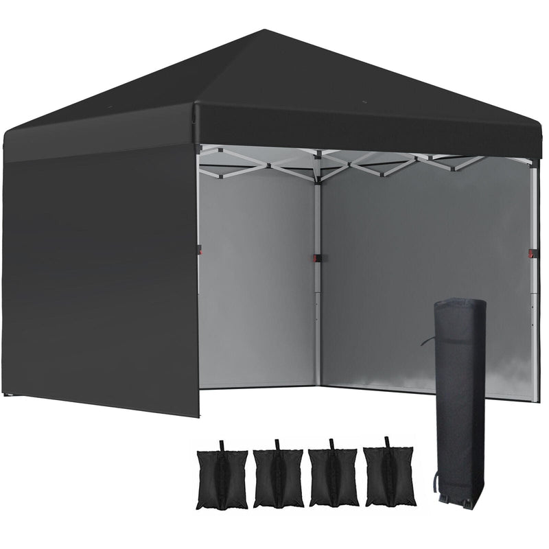 Image of a black 3m x 3m Pop Up Gazebo With Sides