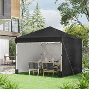 Image of a black 3m x 3m Pop Up Gazebo With Sides
