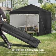 Image of a black 3m x 3m Pop Up Gazebo With Sides