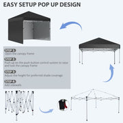 Image of a black 3m x 3m Pop Up Gazebo With Sides