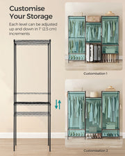 Portable open wardrobe dimensions diagram, 40 x 175 x 180cm