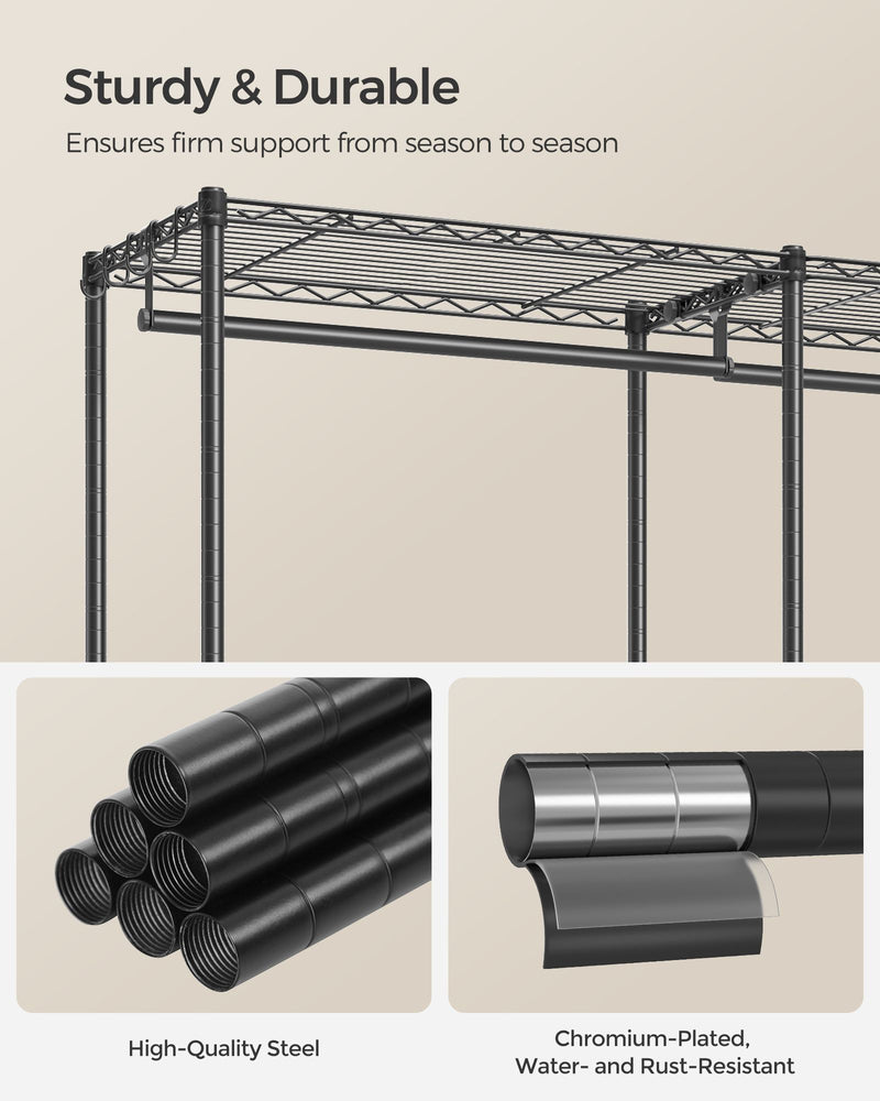 Portable open wardrobe tool-free clip assembly detail