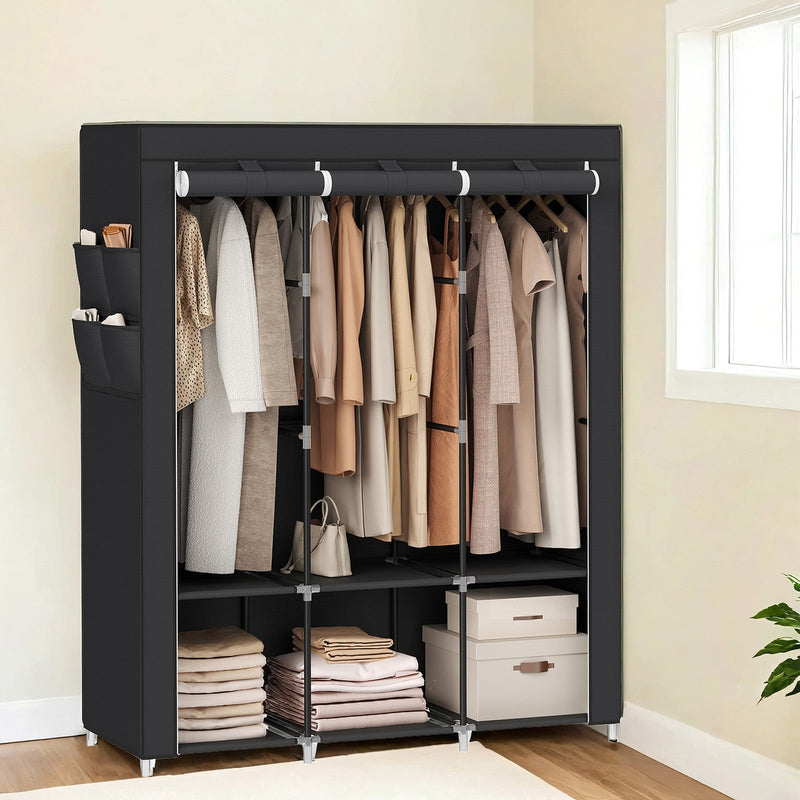 Close-up of side pocket on Songmics portable wardrobe