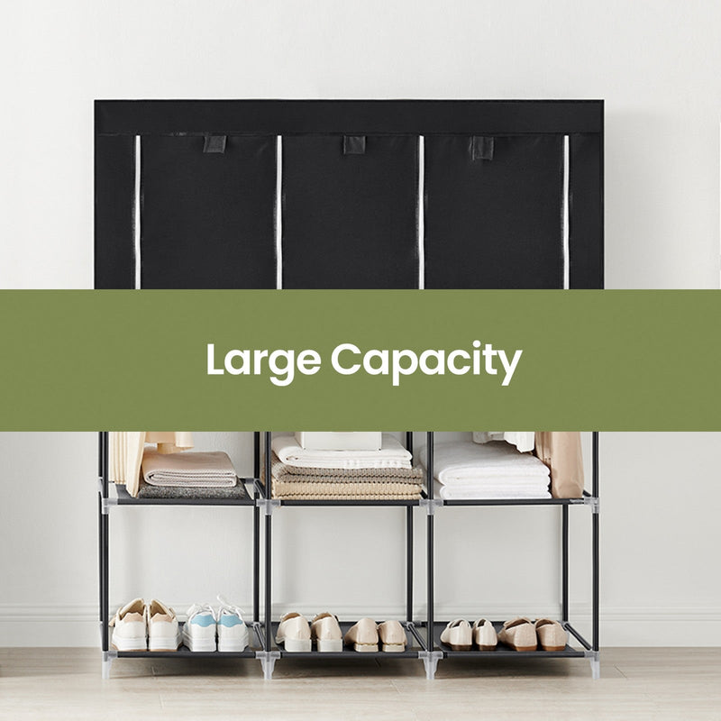 Songmics portable wardrobe styled in a bedroom corner
