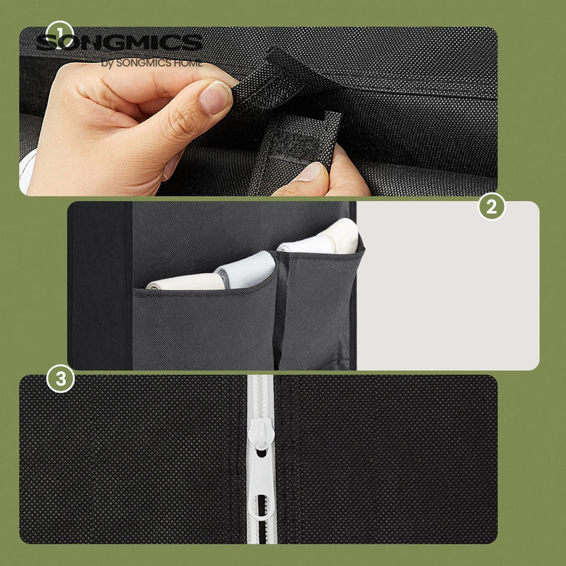 Dimensions diagram of Songmics portable wardrobe, 45 x 130 x 167 cm