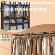Studio shot of the portable wardrobe frame and fabric cover