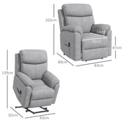 Electric Riser Recliner Armchair with Remote and Side Pockets for Elderly Comfort Grey