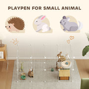 36 Panel Pet Playpen Metal Wire Fence for Small Animals Indoor and Outdoor Use White