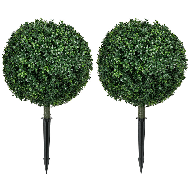 Artificial Topiary Ball Set of 2 for Easy Year Round Garden or Doorstep Greenery Green