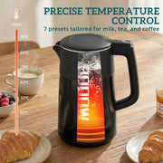 Electric Kettle with Fast Boil and Adjustable Temperature for Busy Family Mornings Black Homcom