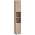6 Tier Tall Bathroom Storage Cabinet with Shelves for Towels and Toiletries Natural AOSOM