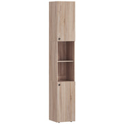 6 Tier Tall Bathroom Storage Cabinet with Shelves for Towels and Toiletries Natural AOSOM