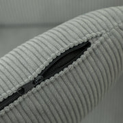 Light Grey Corduroy Retro Accent Chair with Wooden Legs by HOMCOM