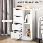Freestanding Bathroom Storage Cabinet With Drawers And Cupboard For Home Organisation White