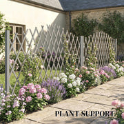 Freestanding Expandable Garden Fence Set for Instant Privacy or Patio Screening Dark Grey Outsunny