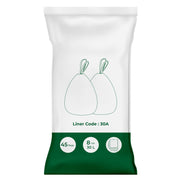 Songmics 30L drawstring bin bags packaging showing liner code 30A, 45 bags and 8 gallon capacity