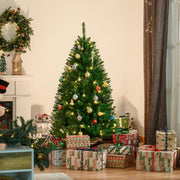 5ft decorated Christmas tree in a cream living room surrounded by wrapped gifts