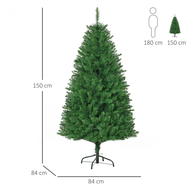 5ft Christmas tree dimension diagram showing 150 cm height and 84 cm width