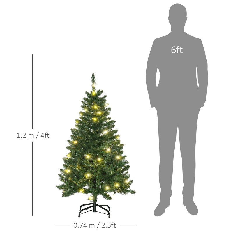 4ft Christmas tree dimension diagram showing 1.2 m height and 0.74 m width