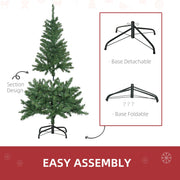 Sectional Christmas tree with detachable and foldable metal base shown in two positions