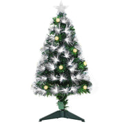 3ft fibre optic Christmas tree with white fibre tips, warm ball lights and a star topper on a green base