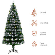 Feature panel with icons for full look, easy set up, durable material and flame retardant